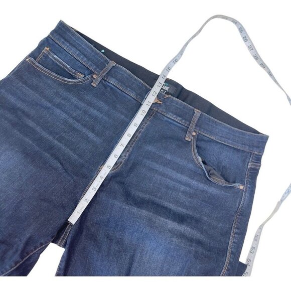 Lularoe Plus Size 44 Women Elastic Waist Distressed Dark Wash Denim Jeans - Picture 5 of 11